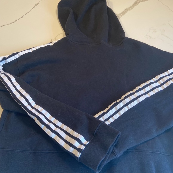 Adidas black cropped hoodie size small - Picture 3 of 5